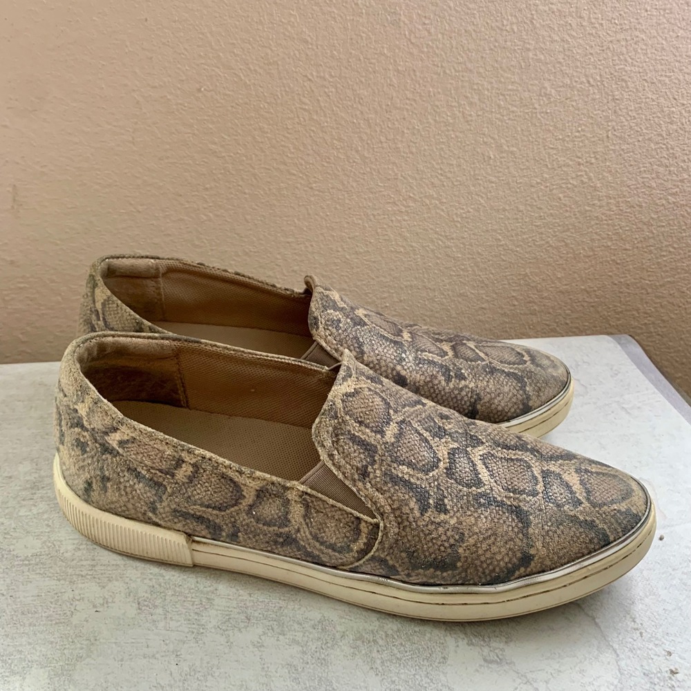 Naturalizer Zola 8M Snake Print Slip‎ On Loafers Comfort Shoes Womens Gray Grey